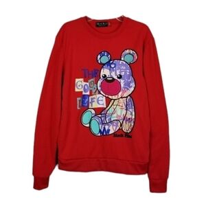 Track23 Graffiti Bear The Good Life Sweatshirt Crew Red Adult Size Small Graphic